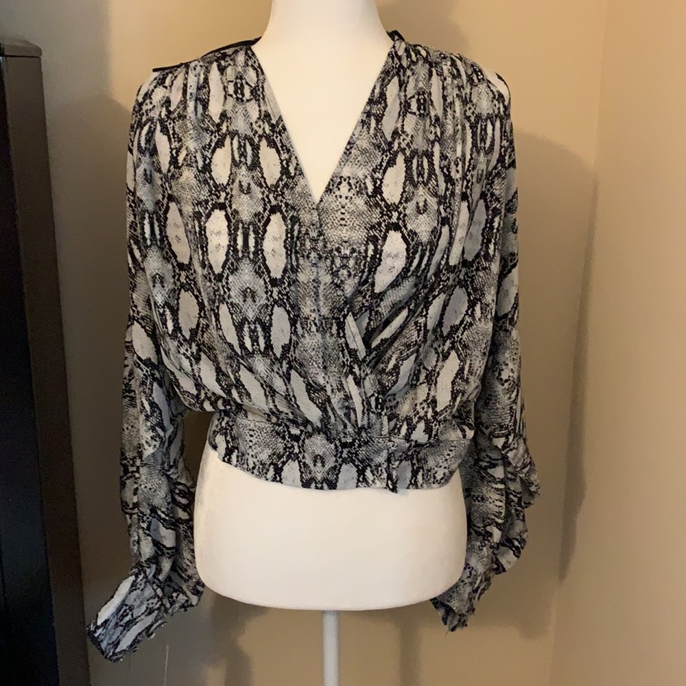 NWT Snake Skin Crop Blouse